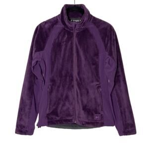 Rei Purple Plush Fleece Zip Up Jacket Mock Neck Women's XS Teddy Bear fuzzy